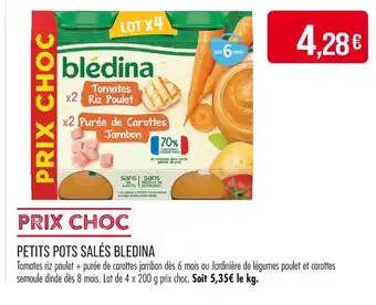 Match BLEDINA Petits pots salés offre