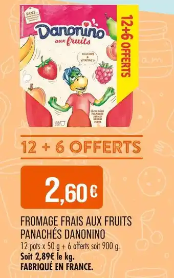 Match DANONINO Fromage frais aux fruits panachés offre