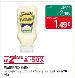 Match HEINZ Mayonnaise american style offre