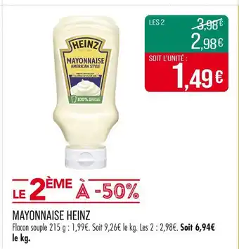 Match HEINZ Mayonnaise american style offre