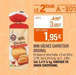 Match CARREFOUR ORIGINAL Mini gâches offre