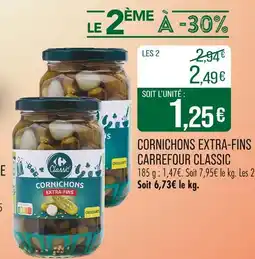 Match Carrefour Classic Cornichons Extra-Fins offre