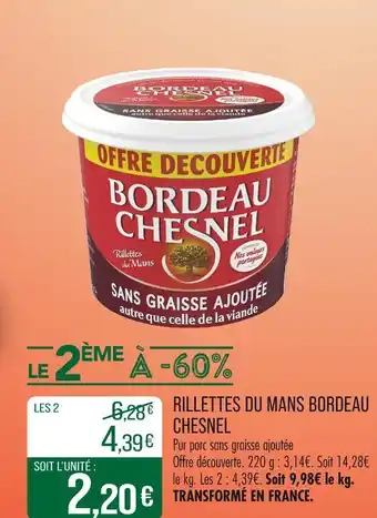 Match BORDEAU CHESNEL Rillettes du mans bordeau chesnel offre