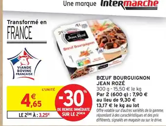 Intermarché JEAN ROZÉ Bœuf bourguignon offre