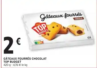 Intermarché TOP BUDGET Gâteaux fourrés chocolat offre