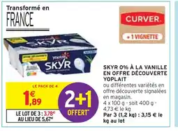 Intermarché YOPLAIT Skyr 0% à la vanille en offre découverte offre