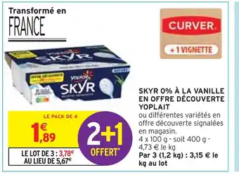 Intermarché YOPLAIT Skyr 0% à la vanille en offre découverte offre