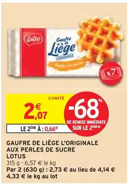 Intermarché Lotus Gaufre de Liège L'Originale aux Perles de Sucre offre