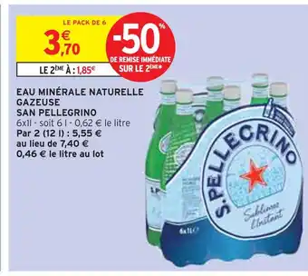 Intermarché SAN PELLEGRINO Eau minérale naturelle gazeuse offre