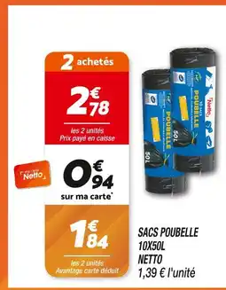 Netto Netto Sacs poubelle 10x50l offre