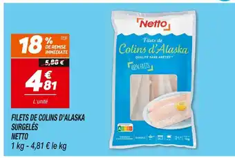 Netto NETTO Filets de colins d'alaska surgelés offre