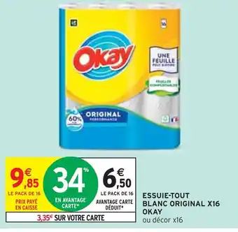 Intermarché Okay Essuie-tout blanc original x16 offre