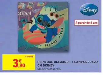 Intermarché Disney Peinture Diamonds + Canvas 29x29 cm offre