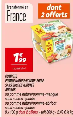 Netto ANDROS Compote pomme nature/pomme-poire sans sucres ajoutés offre