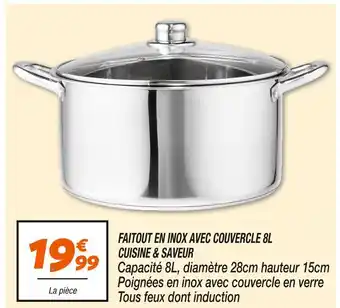 Netto CUISINE & SAVEUR Faitout en inox avec couvercle 8l offre