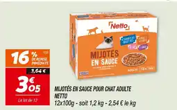 Netto Netto Mijotés en sauce pour chat adulte offre