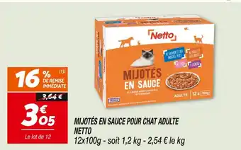 Netto Netto Mijotés en sauce pour chat adulte offre