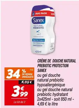 Netto Sanex Crème de Douche Natural Prebiotic Protection offre