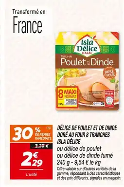 Netto ISLA DÉLICE Délice de poulet et de dinde doré au four 8 tranches offre