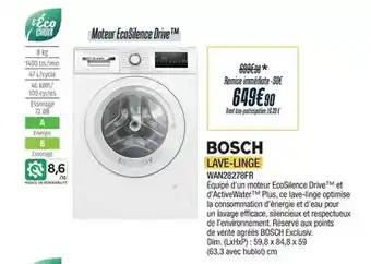 Proxi Confort Bosch - lave-linge wan28272fr offre