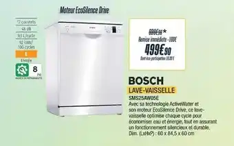 Proxi Confort Bosch - lave-vaisselle sms25woose offre