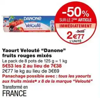 Monoprix Yoplait Yaourt Velouté fruits rouges mixés offre