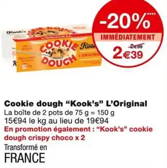 Monoprix Kook's Cookie dough L'Original offre