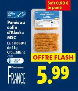 Lidl Panés au colin d'Alaska MSC offre