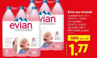 Lidl EVIAN eau minérale offre