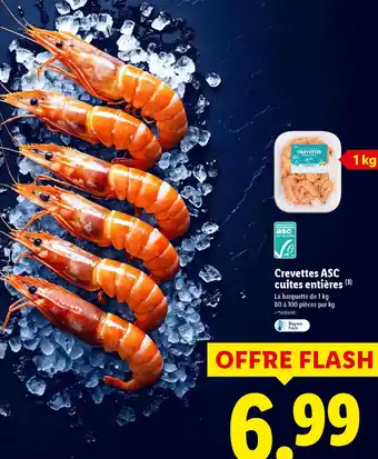 Lidl Crevettes ASC cuites entières offre