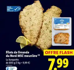 Lidl Filets de limande du Nord MSC meunière offre