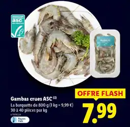 Lidl Gambas crues ASC offre