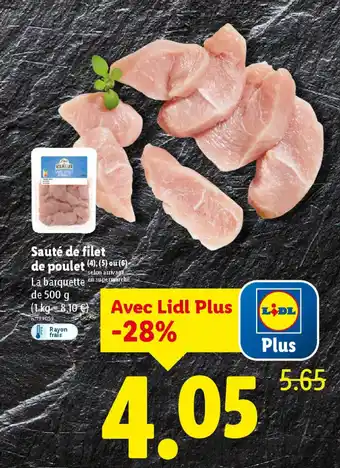 Lidl Sauté de filet de poulet offre