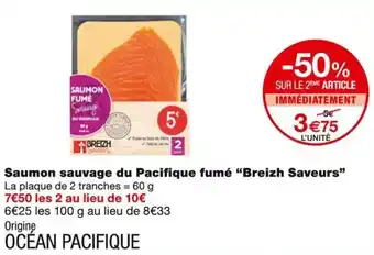 Monoprix Breizh Saveurs Saumon sauvage du Pacifique fumé offre