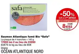 Monoprix Safa Saumon Atlantique fumé Bio offre