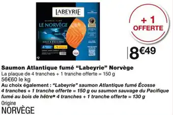 Monoprix Labeyrie Saumon Atlantique fumé Norvège offre