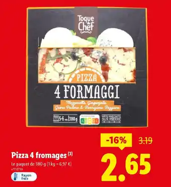 Lidl Pizza 4 fromages offre