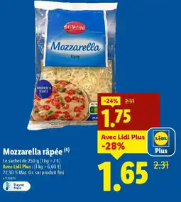 Lidl MILBONA Mozzarella râpée offre