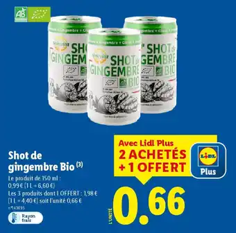 Lidl SOLEVITA Shot de gingembre Bio offre