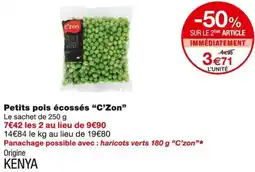 Monoprix C'Zon Petits pois écossés offre