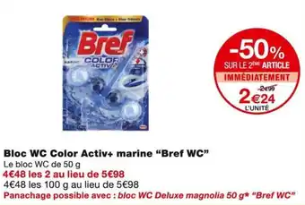 Monoprix Bref WC Bloc WC Color Activ+ marine offre