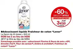 Monoprix Lenor Adoucissant liquide Fraîcheur de coton offre