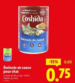 Lidl Émincés en sauce pour chat offre