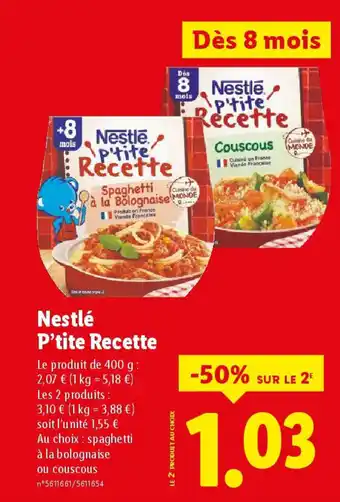 Lidl NESTLE P'tite Recette offre