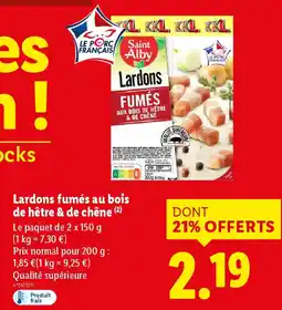 Lidl Lardons fumés au bois de hêtre & de chêne offre