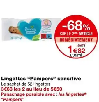 Monoprix Pampers Lingettes sensitive offre