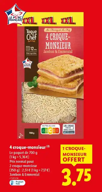 Lidl 4 croque-monsieur offre