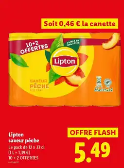 Lidl LIPTON saveur pêche offre