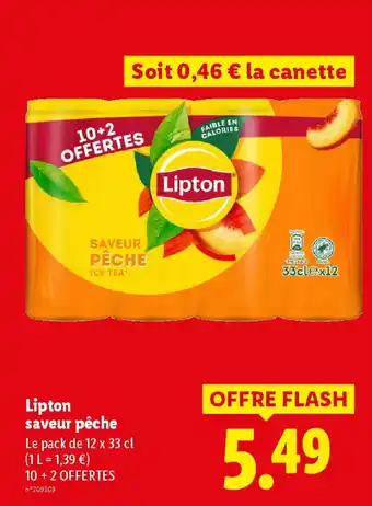 Lidl LIPTON saveur pêche offre