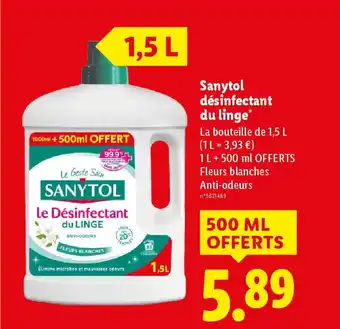 Lidl SANYTOL désinfectant du linge offre